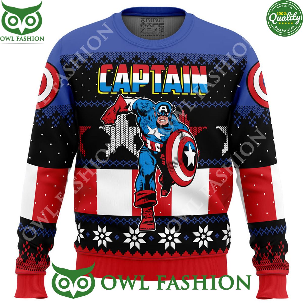 Christmas Captain America Marvel Comics Ugly Christmas Sweater Jumper