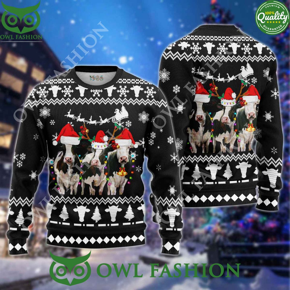 Christmas Cows 3D AOP Ugly Sweater Christmas