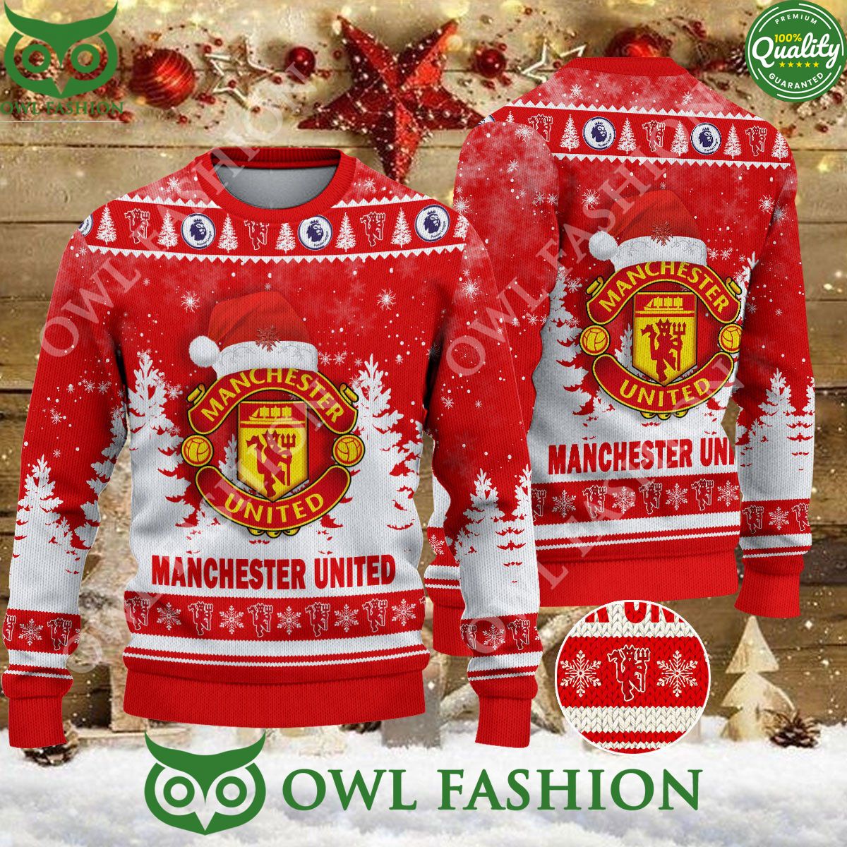 Christmas Football Manchester United EFL Ugly Premier League Sweater Jumper