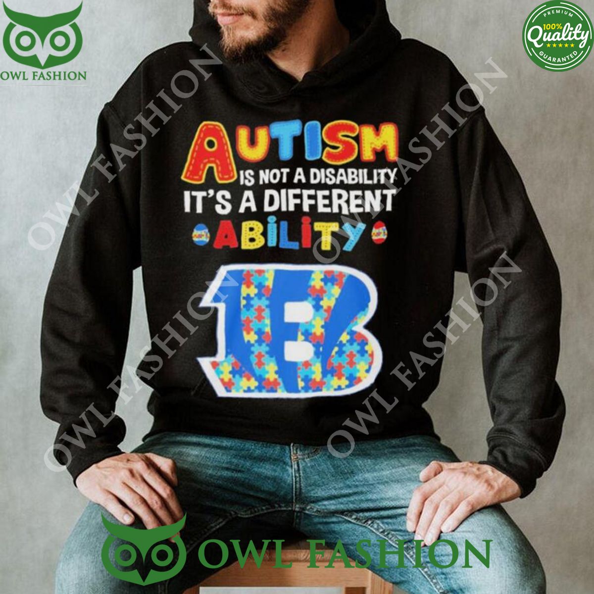 Cincinnati Bengals Autism NFL Autism 2D Hoodie Shirt
