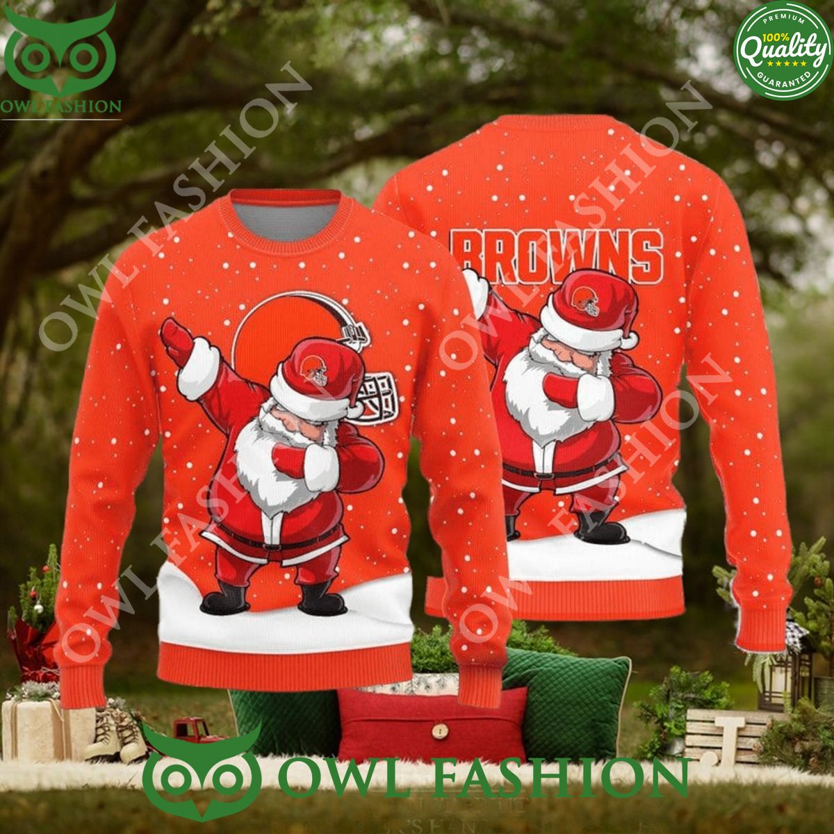 Cleveland Browns MLB Dab Santa Ugly Christmas Sweater Jumper