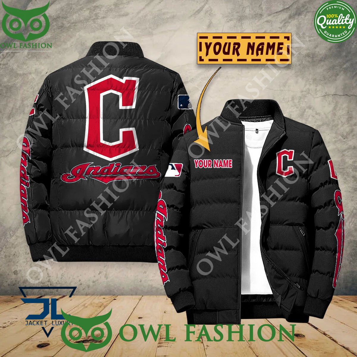 Cleveland Indians Custom Name MLB Baseball Jacket Sport