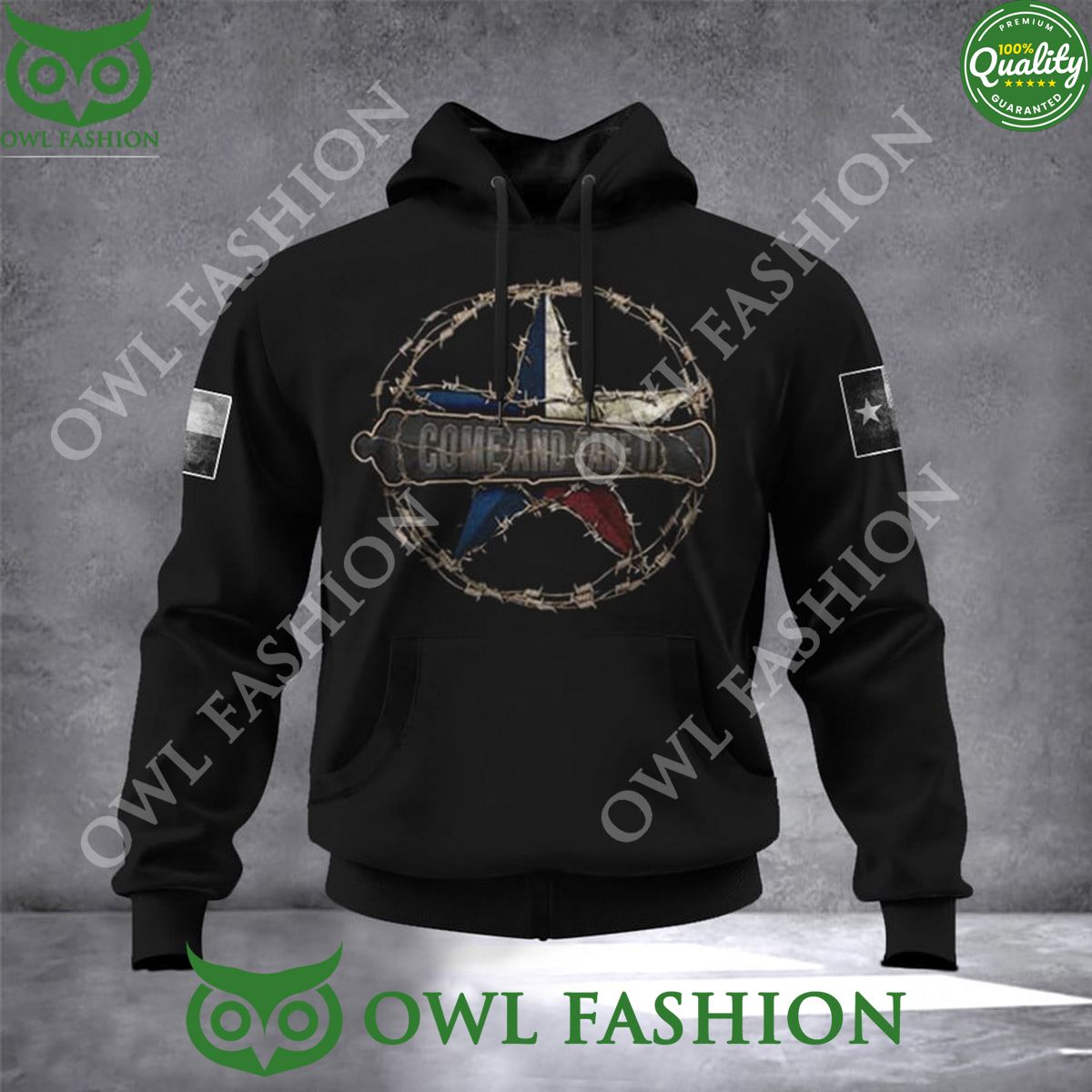 Come And Take It Barbed Wire Texas We Stand With Texas 3d hoodie