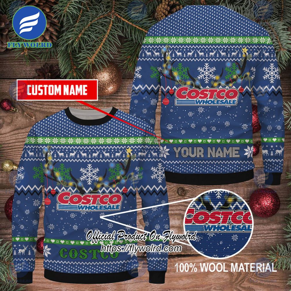 Costco Logo Custom Name Ugly Christmas Sweater