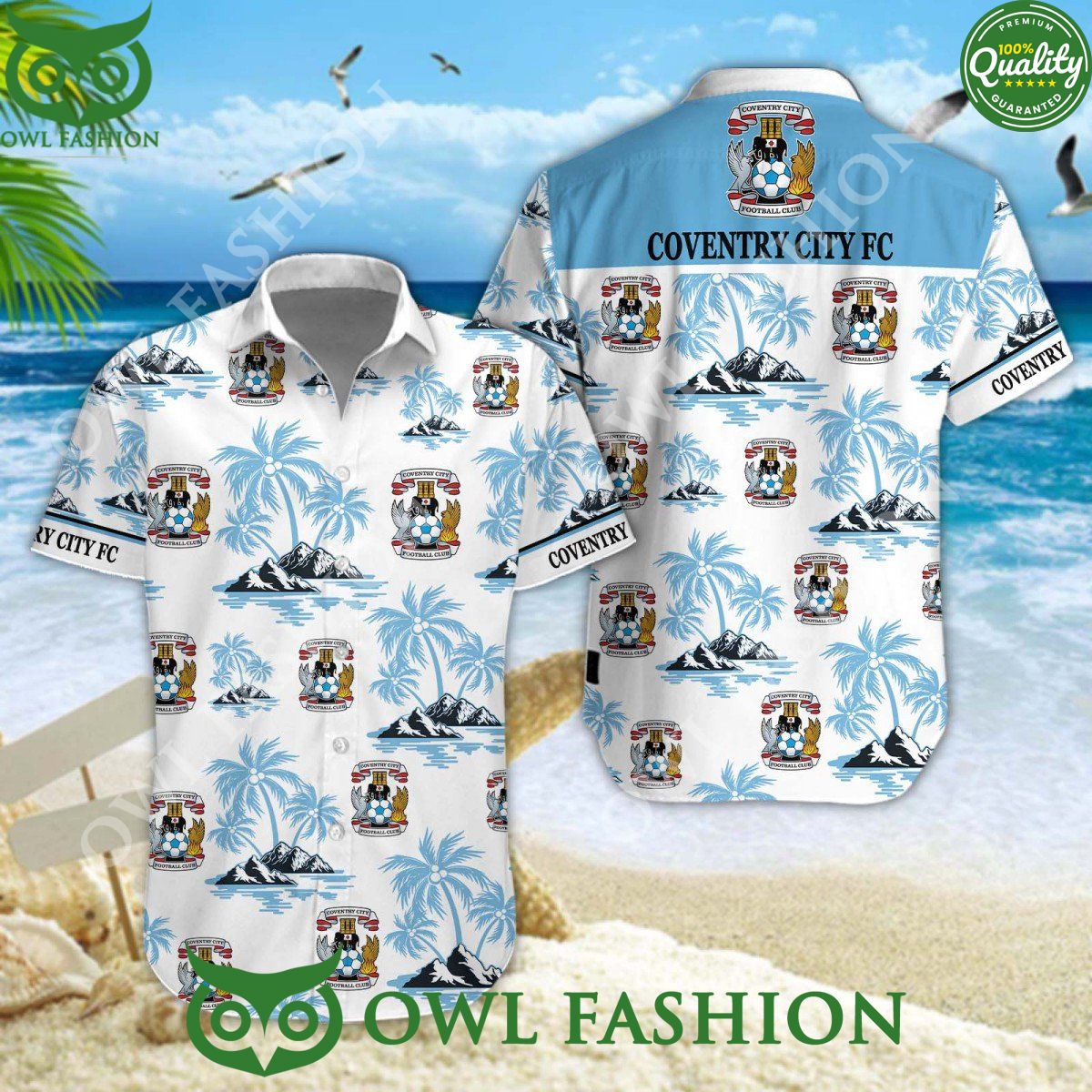 Coventry City Football Championship EFL Premium Summer Hawaiian Shirt