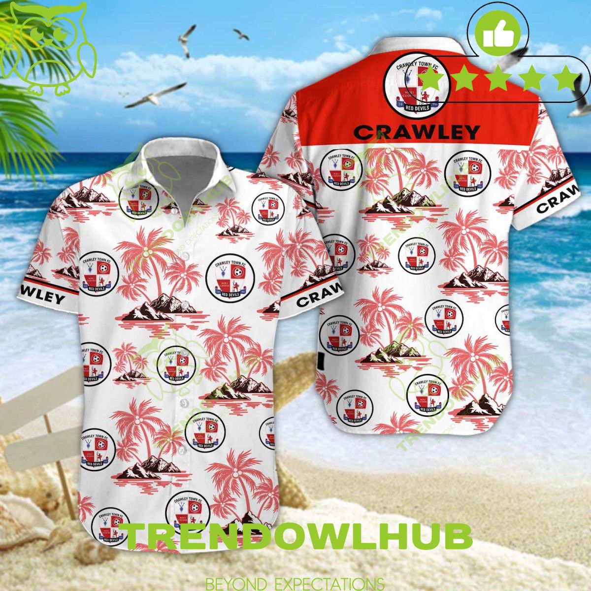 Crawley Town EFL Championship Beach Vibe Premium Hawaiian Shirt