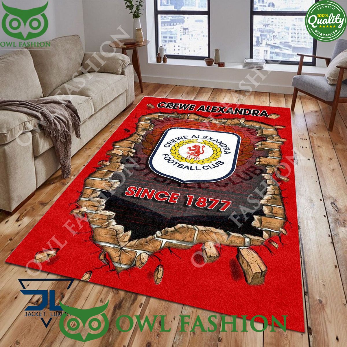 Crewe Alexandra FC 1877 League Two Living Room Rug Carpet