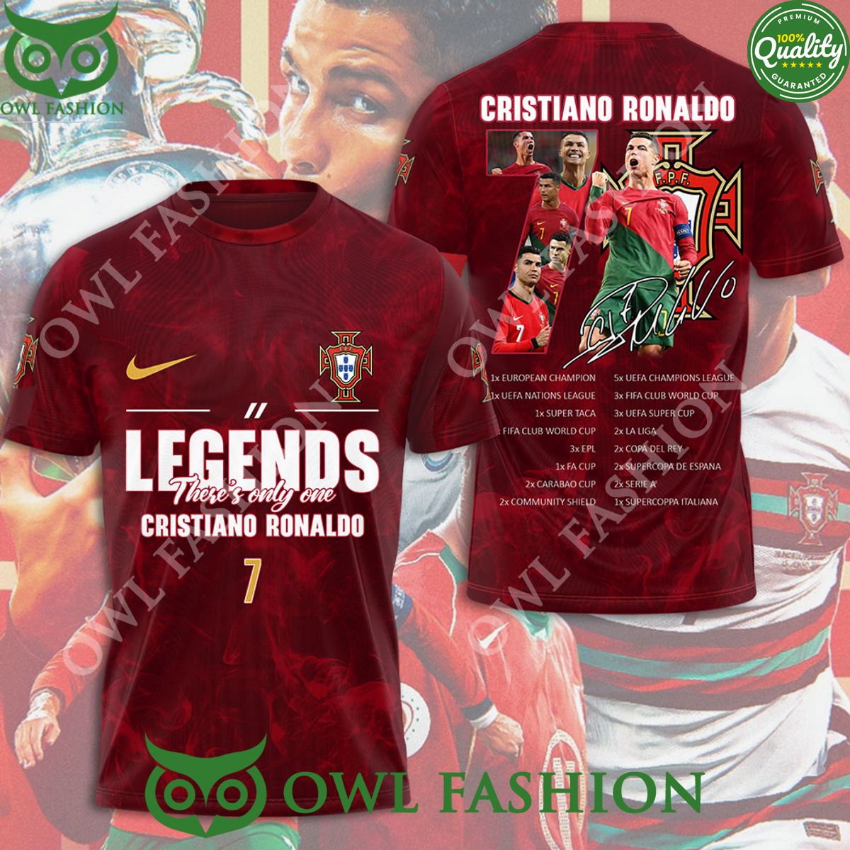 Cristiano Ronaldo Portugal Football Player 3D t shirt