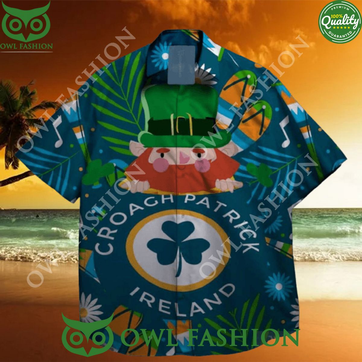 croach patrick ireland shamrocks st patrick day summer hawaiian shirt