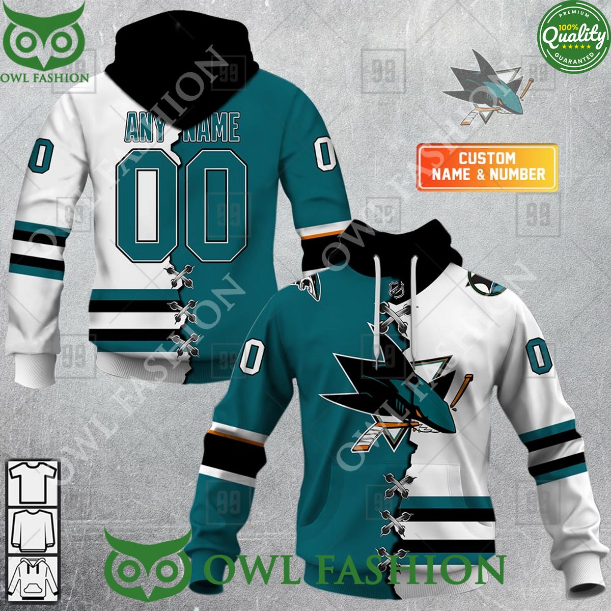Custom Name and Number NHL Seattle Kraken Mix Sew Stitch Crack 2024 Hoodie shirt