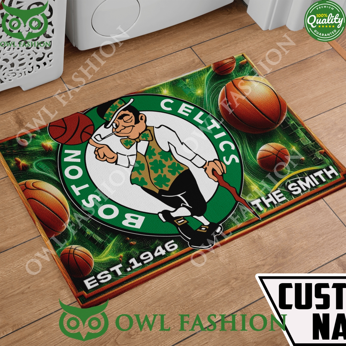 Custom Name Boston Celtics est 1946 Doormat