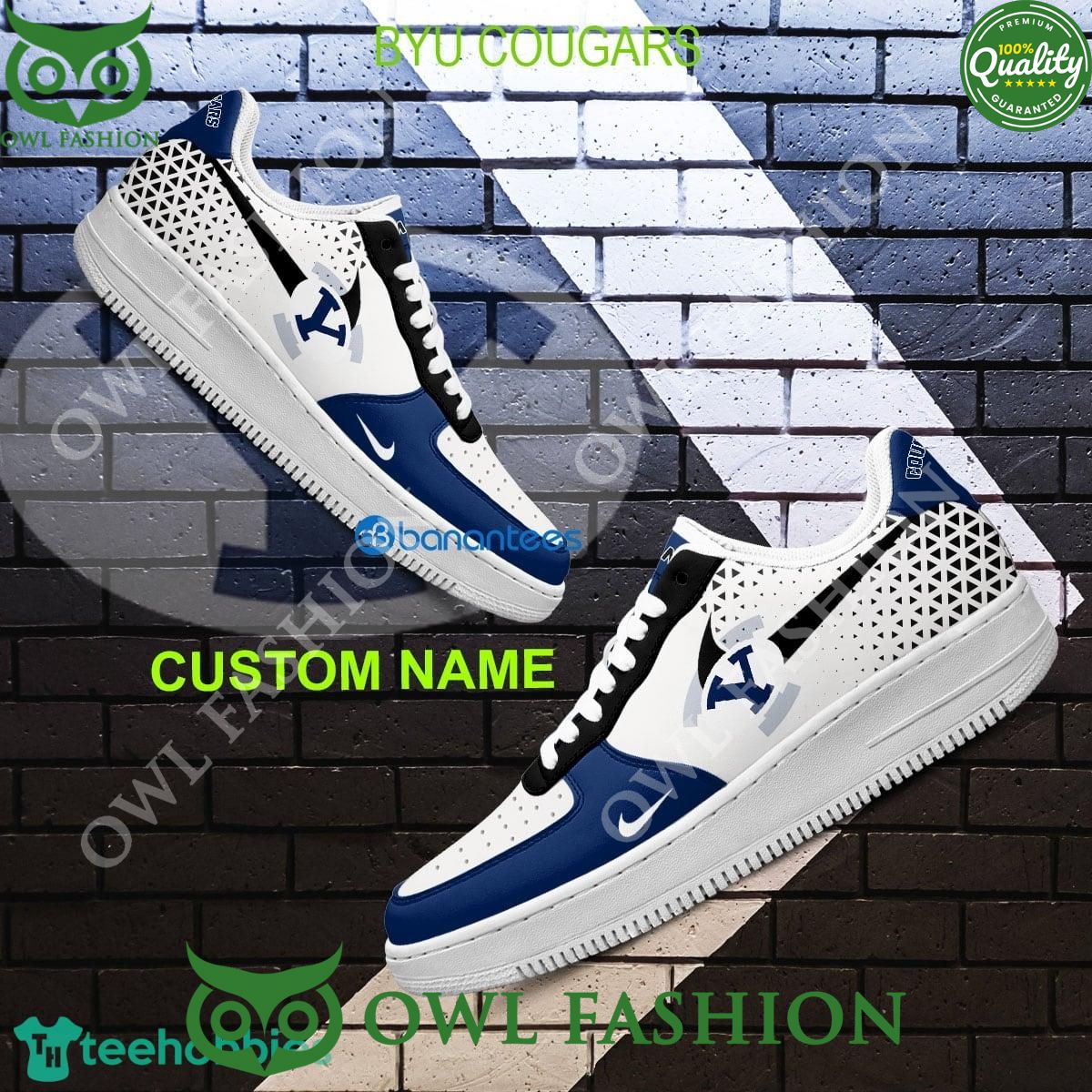 Custom Name BYU Cougars NCAA Air Force 1 Shoes AOP AF1 Sneaker