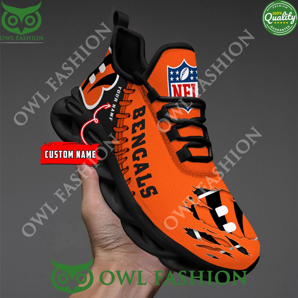 Custom name Cincinnati Bengals NFL Clunky Max soul Sneaker 2023
