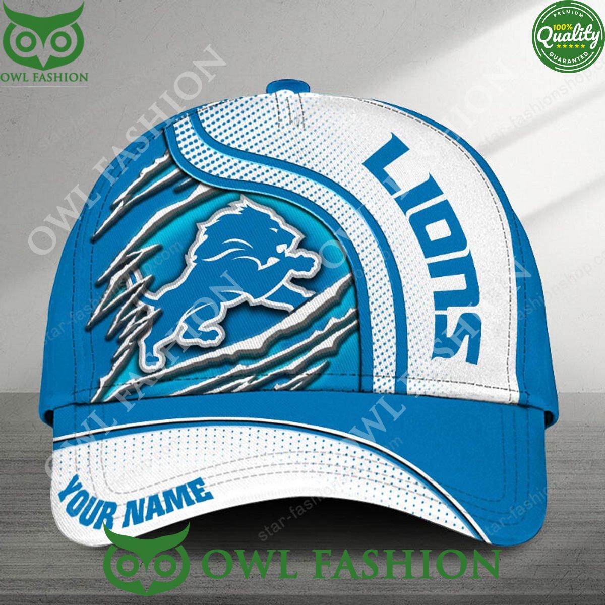 Custom Name Detroit Lions NFL Printed Cap