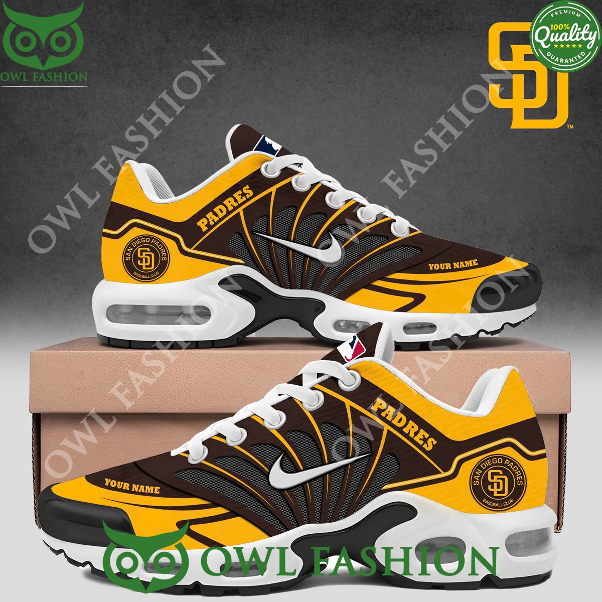 Custom name San Diego Padres Fight The Faithful Air Max shoes