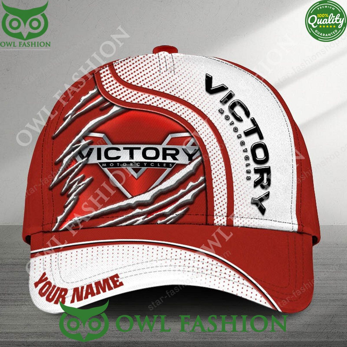 Custom Name Victory Motorcycles Luxury Car Claw Scratches Printed Cap