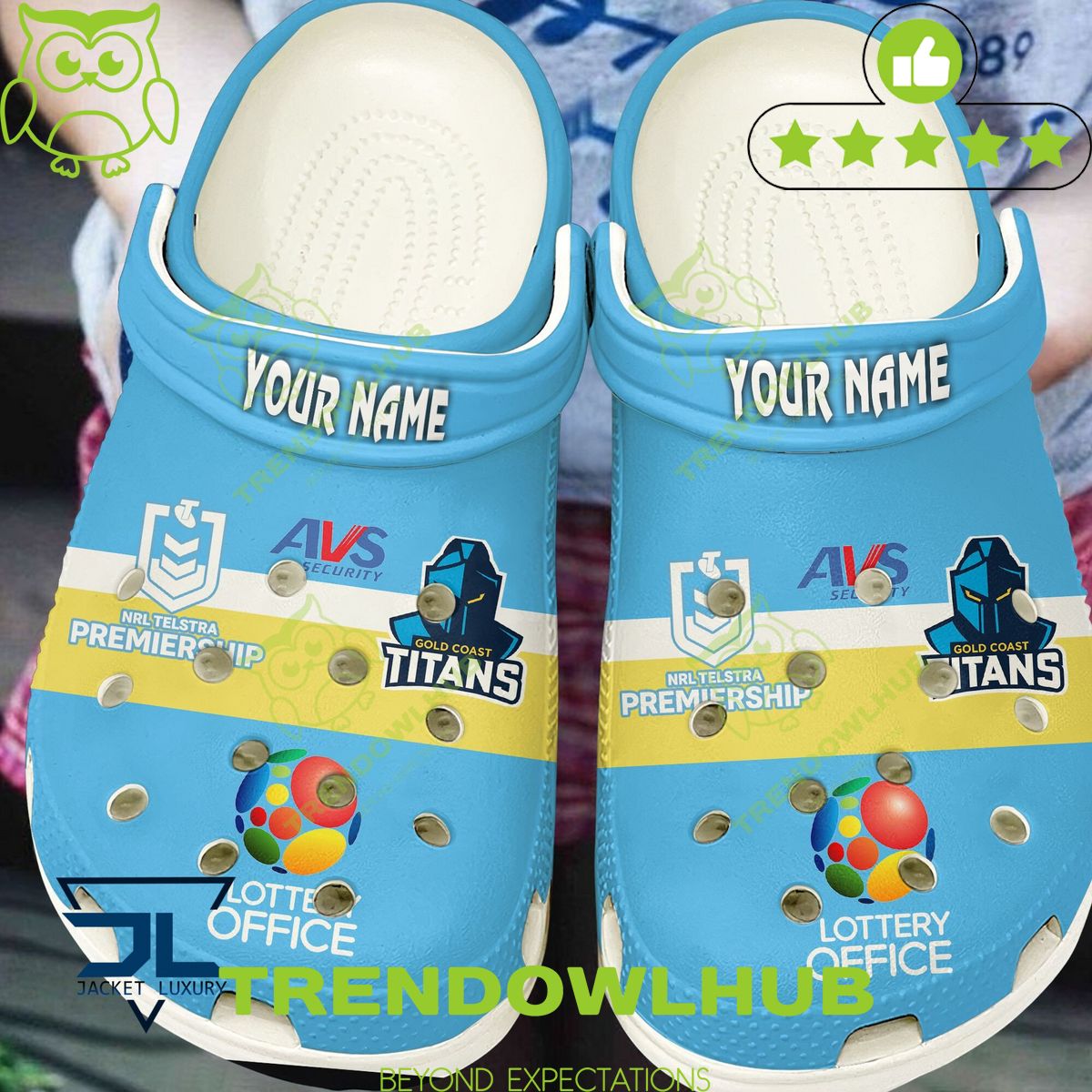 Customized Gold Coast Titans Rugby Queensland NRL Croc