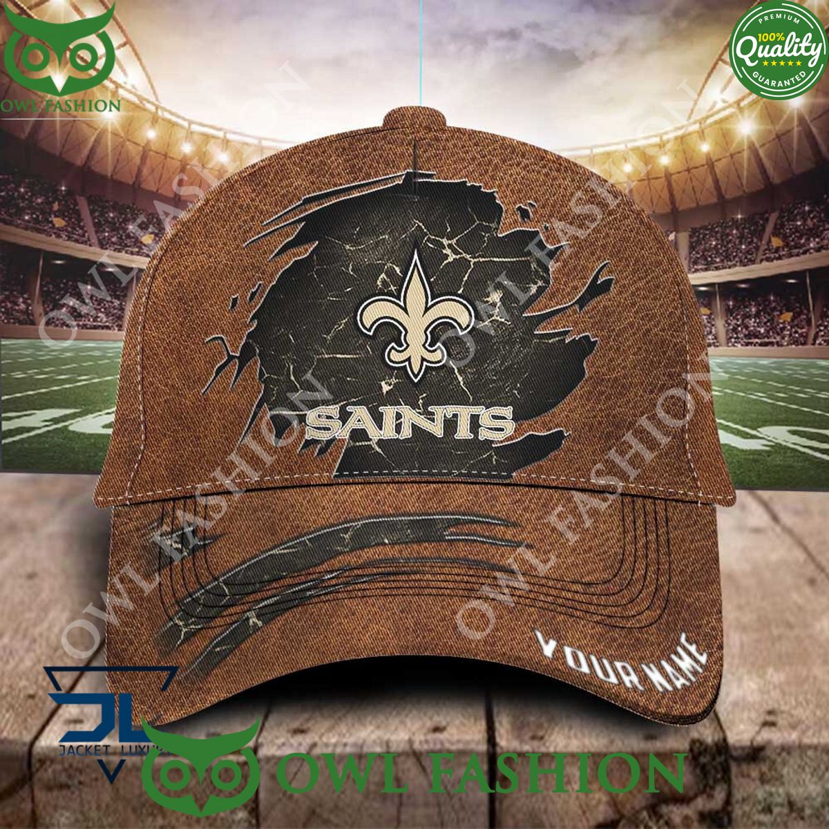Customized New Orleans Saints Lightning Tear NFL Classic Cap