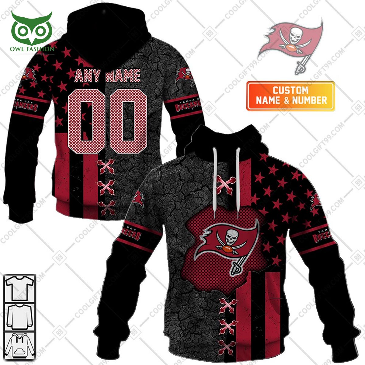 Customized NFL Tampa Bay Buccaneers hoodie shirt printed