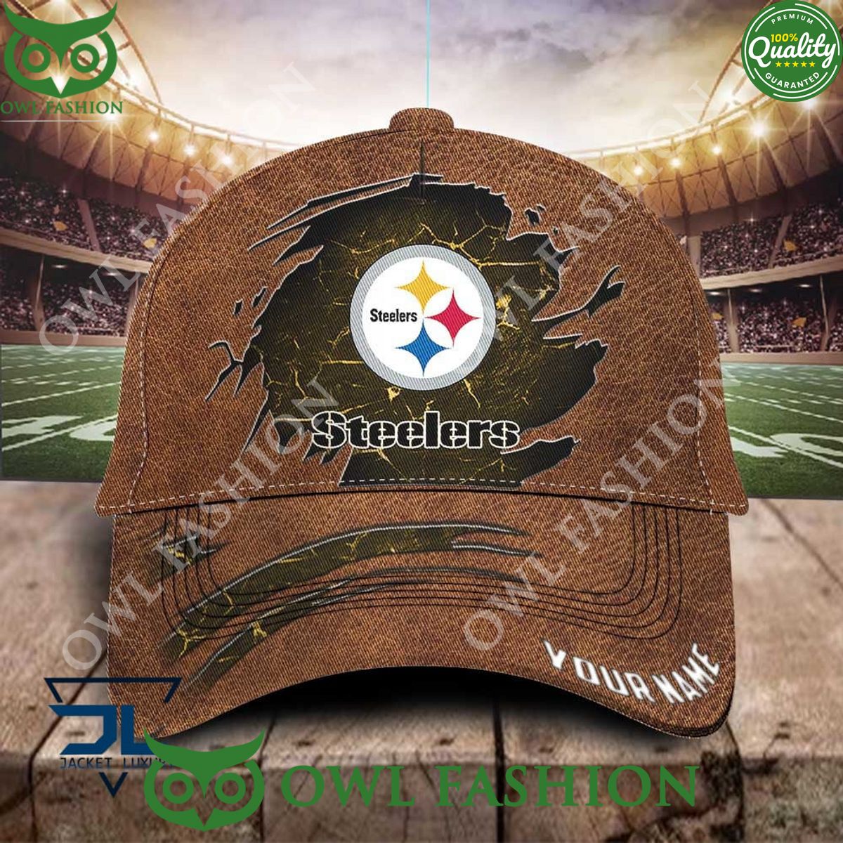 Customized Pittsburgh Steelers Lightning Tear NFL Classic Cap