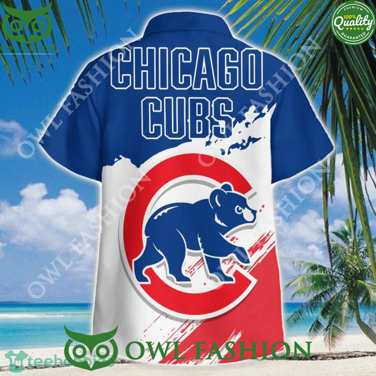 Cute Chicago Cubs Baseball 3D Hawaiian Shirt For Summer Beach