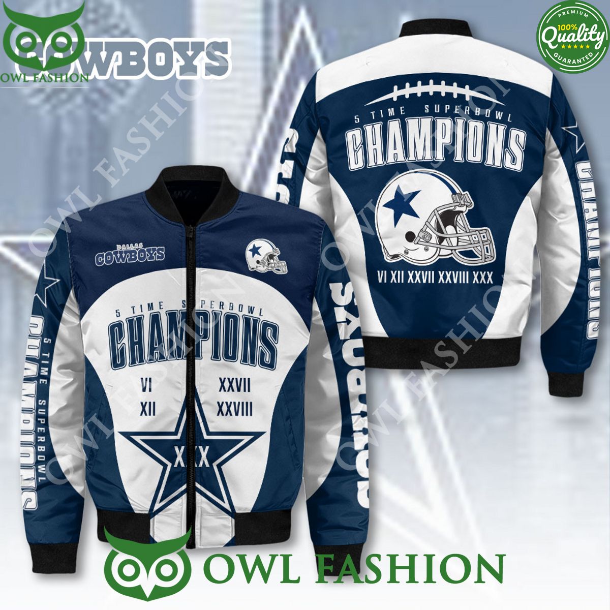 Dallas Cowboys 5 Times Super Bowl Limited Bomber Jacket