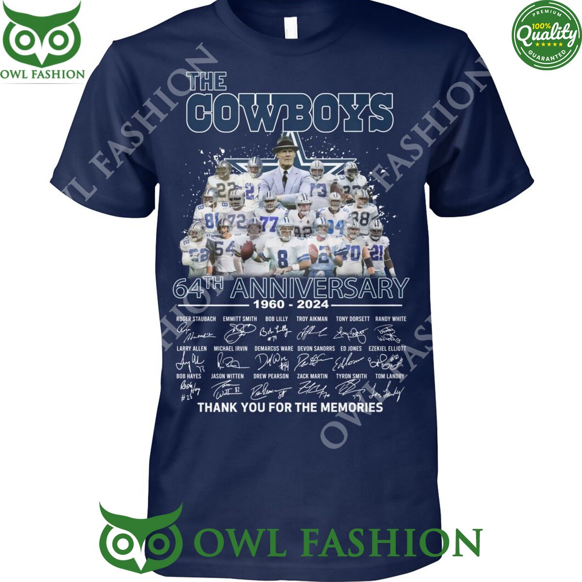 Dallas Cowboys 64th Anniversary 1960 2024 memories t shirt