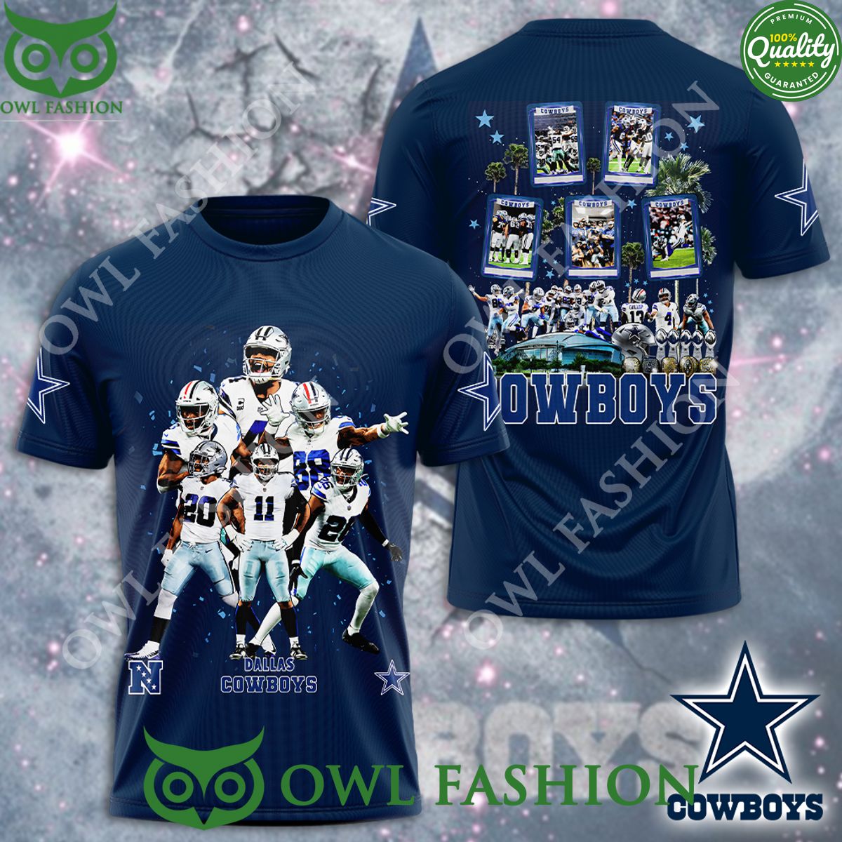 Dallas Cowboys NFL Champion Blue 3D t Shirt