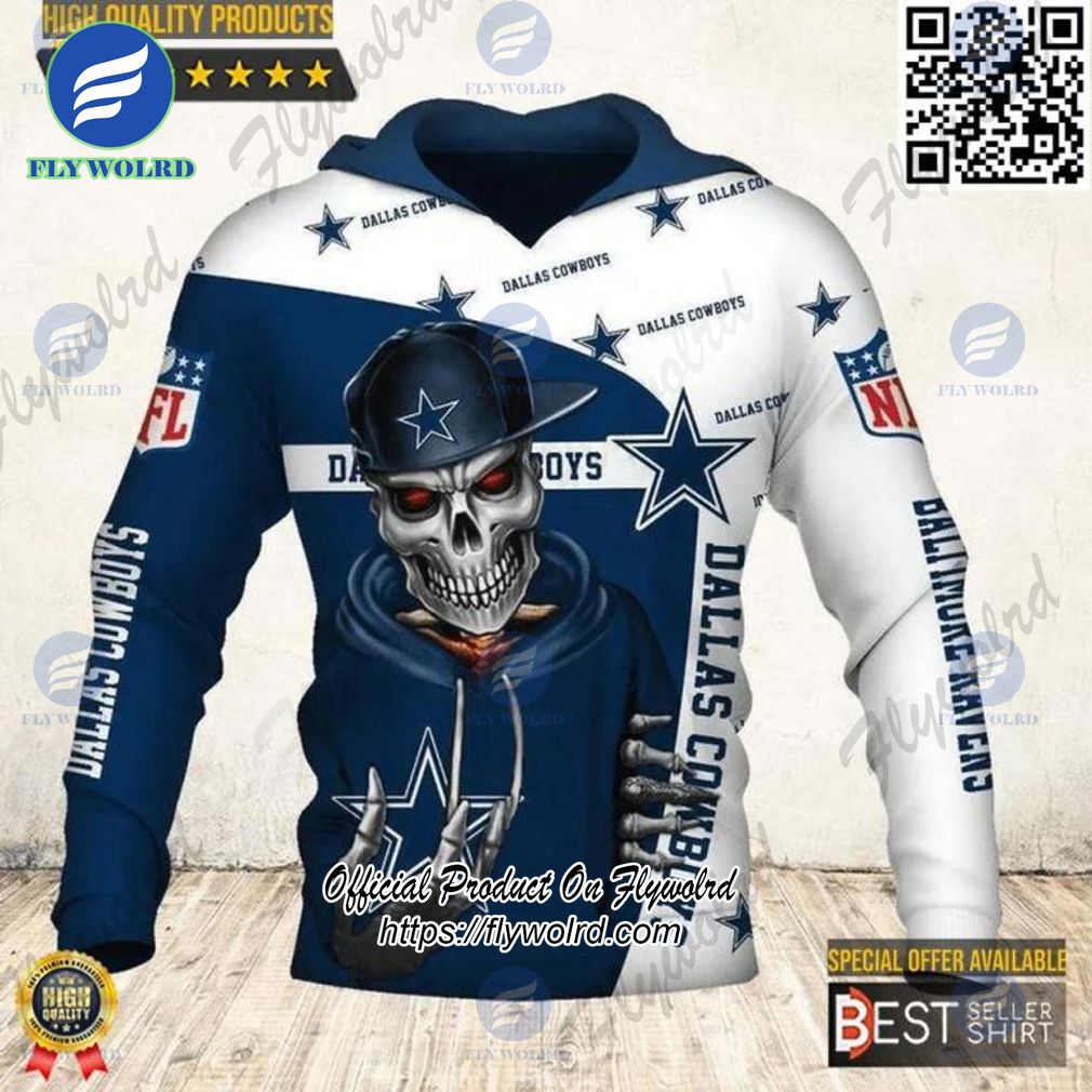 Dallas Cowboys Team Logo Football Death NFL 3D All Over Print Hoodie