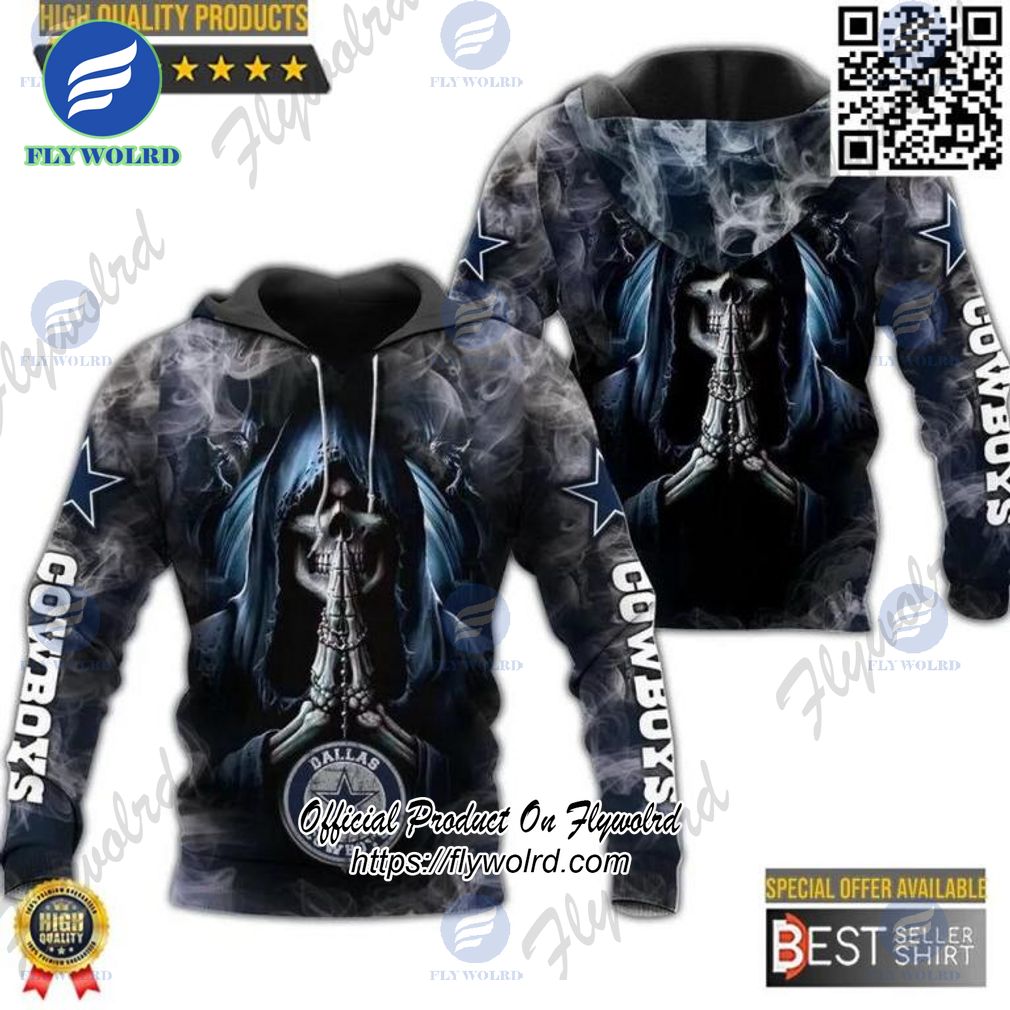 Dallas Cowboys Team Logo Football Death Smoke NFL 3D All Over Print Hoodie