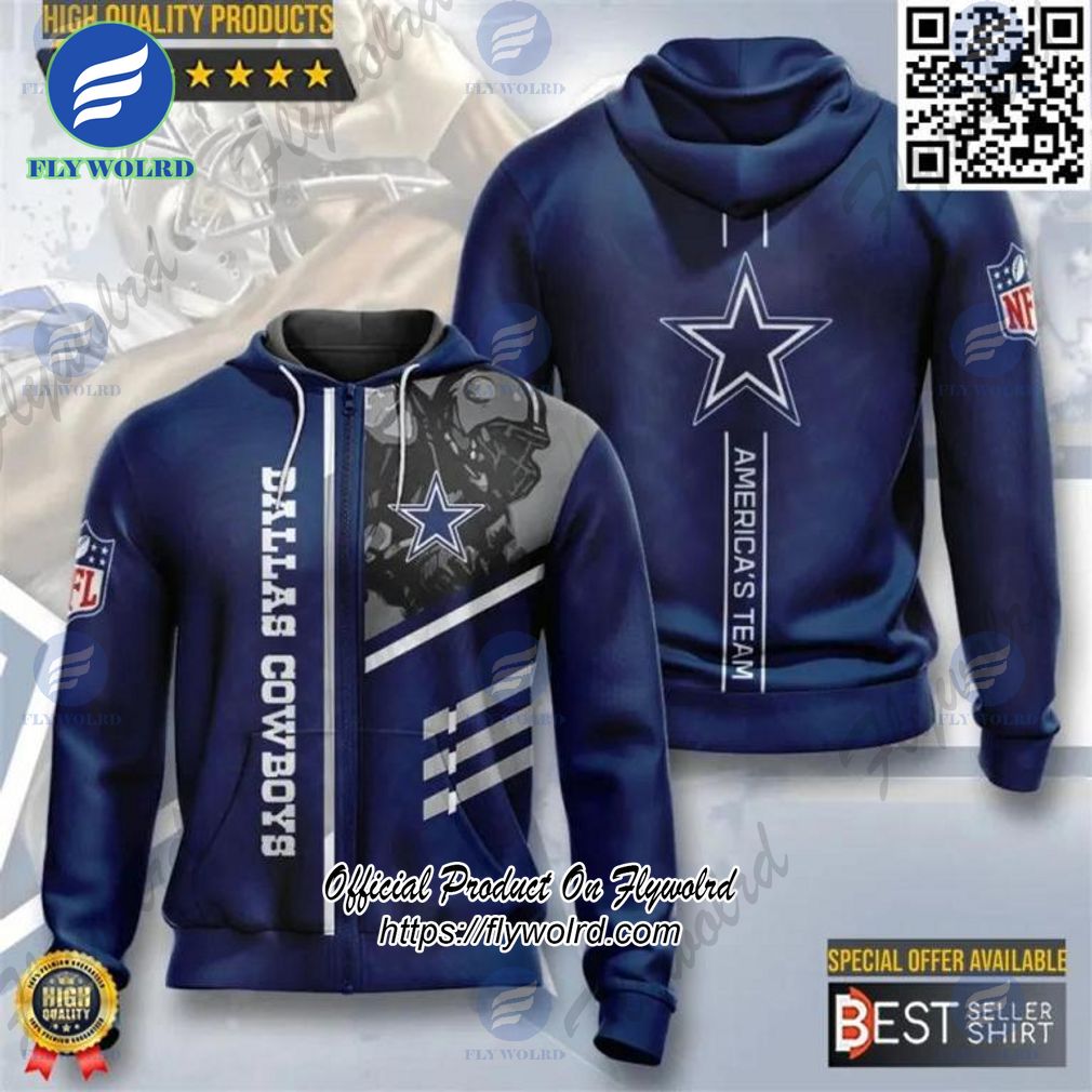 Dallas Cowboys Team Logo Football NFL 3D All Over Print Hoodie