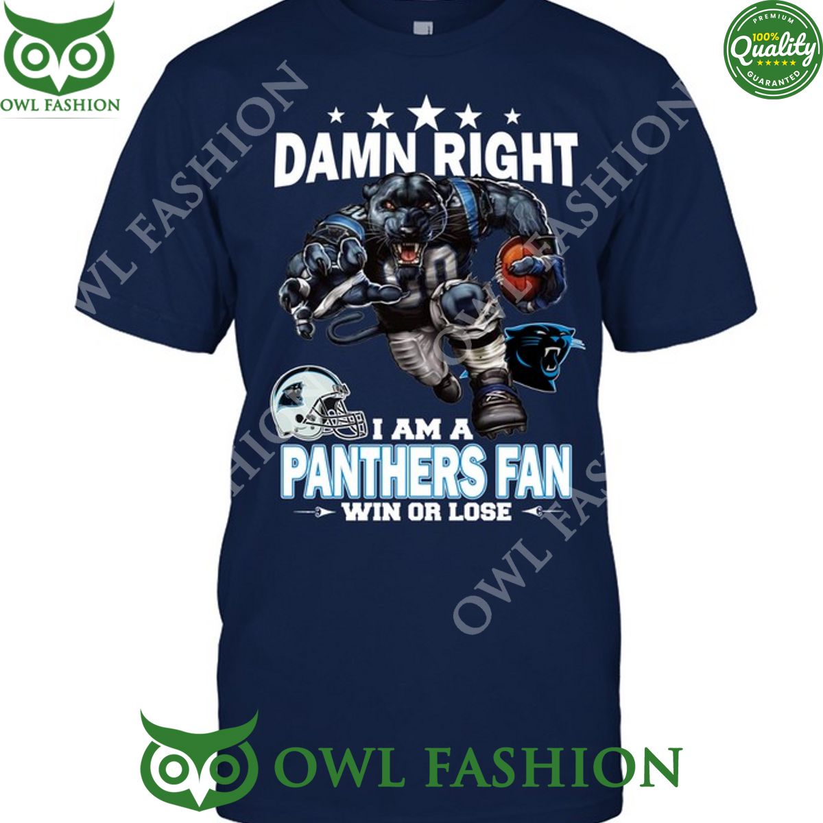 Damn Right Carolina Panthers NFL Fan Win or lose t shirt