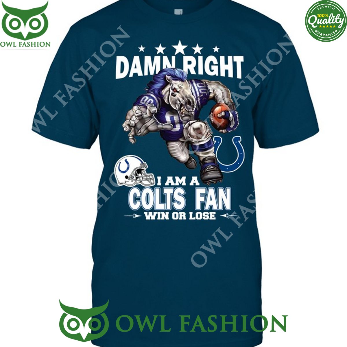 Damn Right Indianapolis Colts NFL Fan Win or lose t shirt