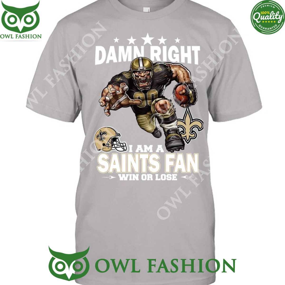 Damn Right New Orleans Saints NFL Fan Win or lose t shirt