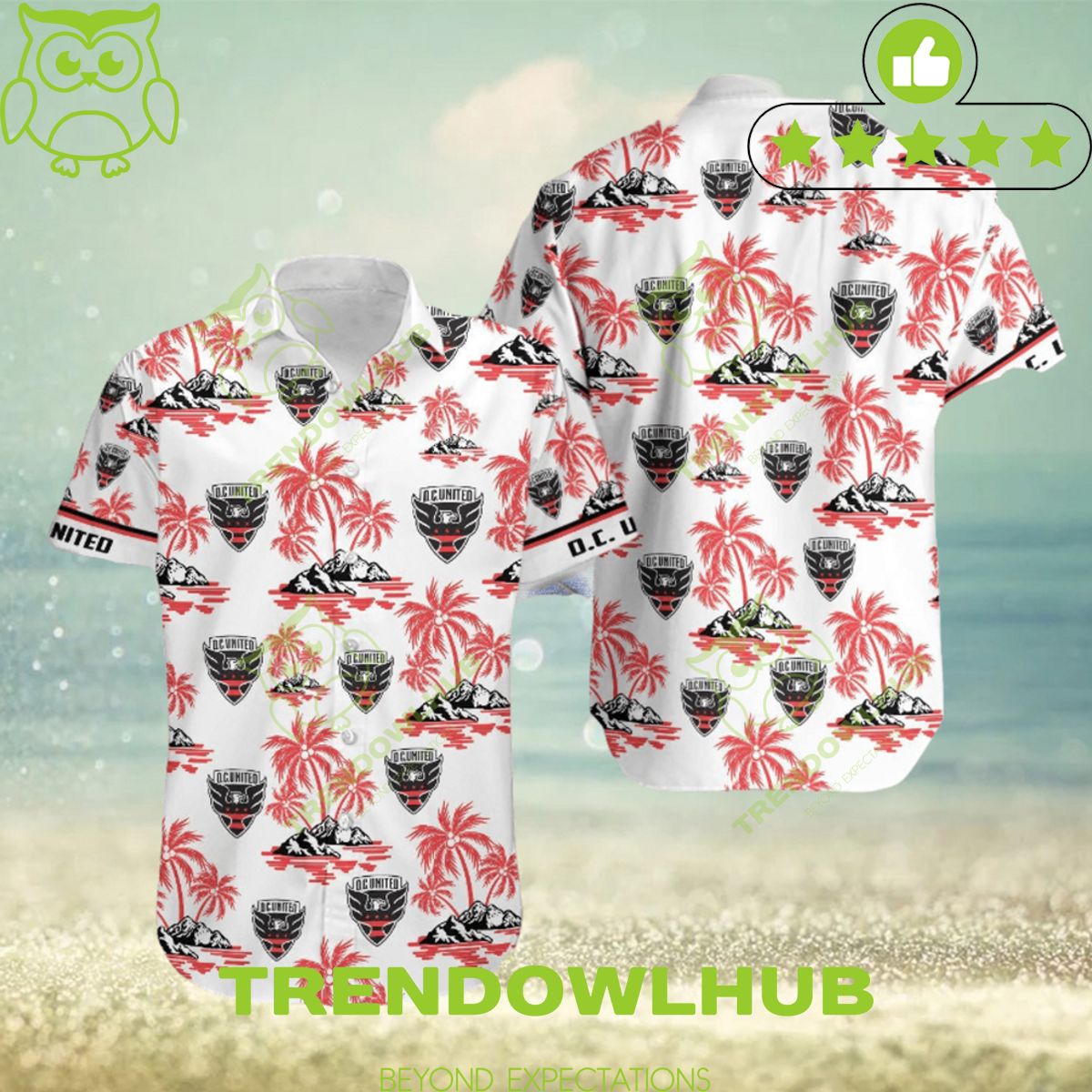 Dc United MLS Coconut Island 2024 Summer MLS Hawaiian Shirt