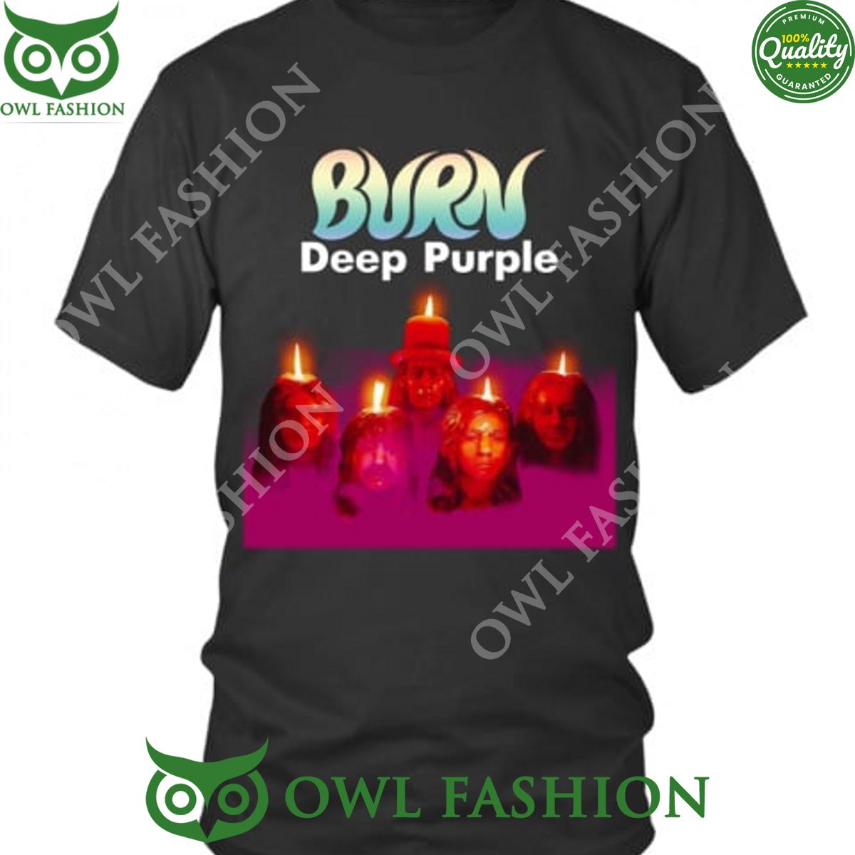 Deep Purple Burn 1974 Album Rock Band t shirt