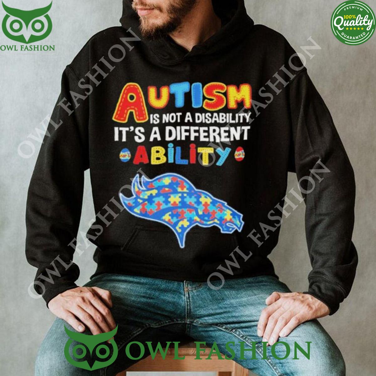 Denver Broncos NFL Autism Limited 2D Shirt Hoodie