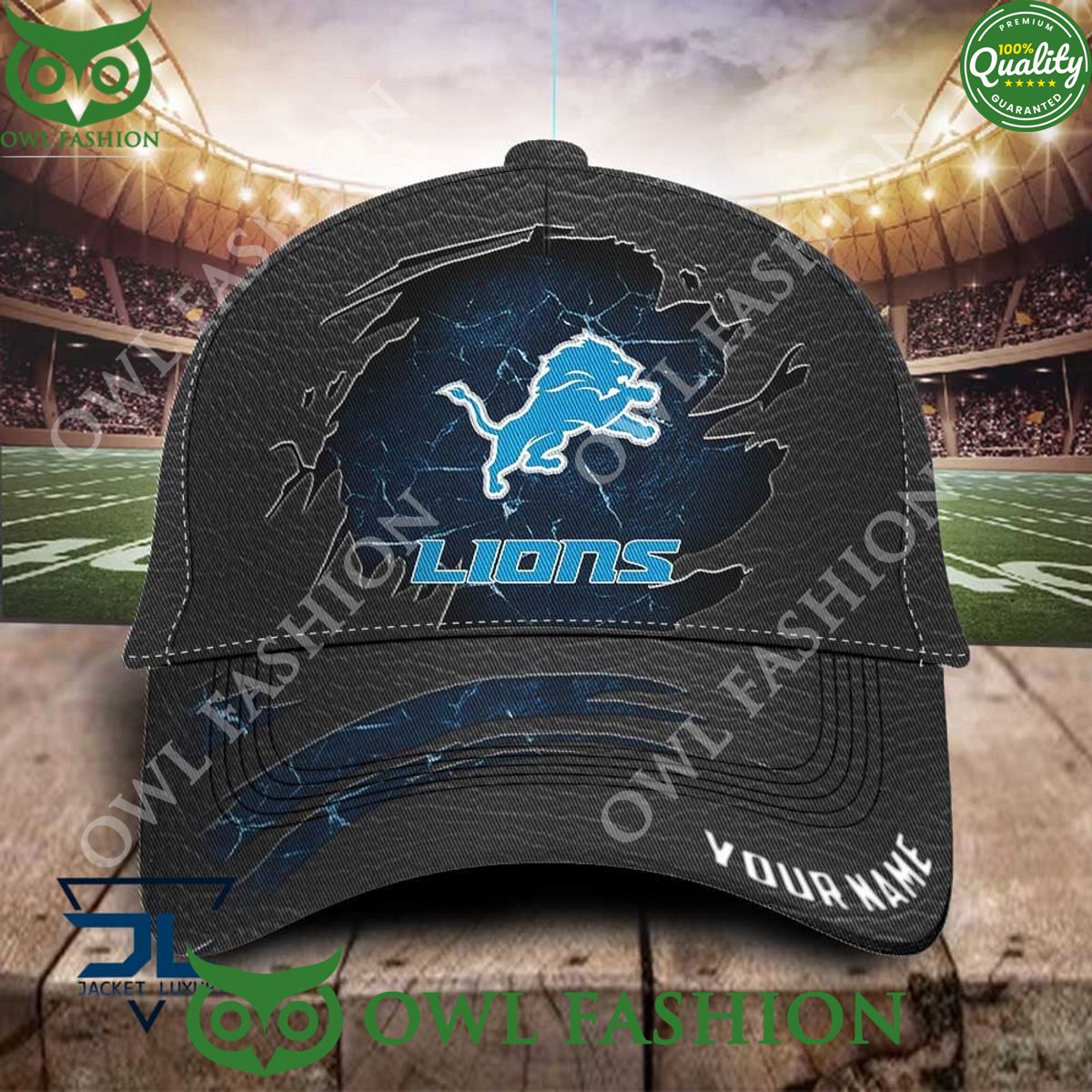 Detroit Lions Personalized Lightning NFL Printed Classic Cap