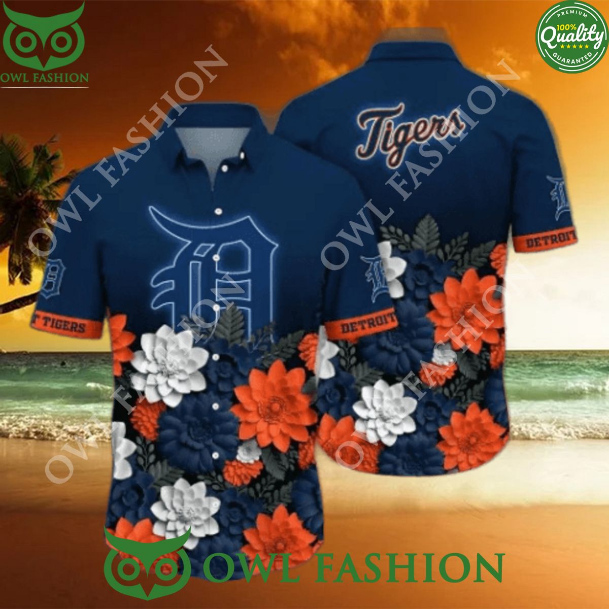 Detroit Tigers MLB Flower Beach Vibe Premium Hawaiian Shirt