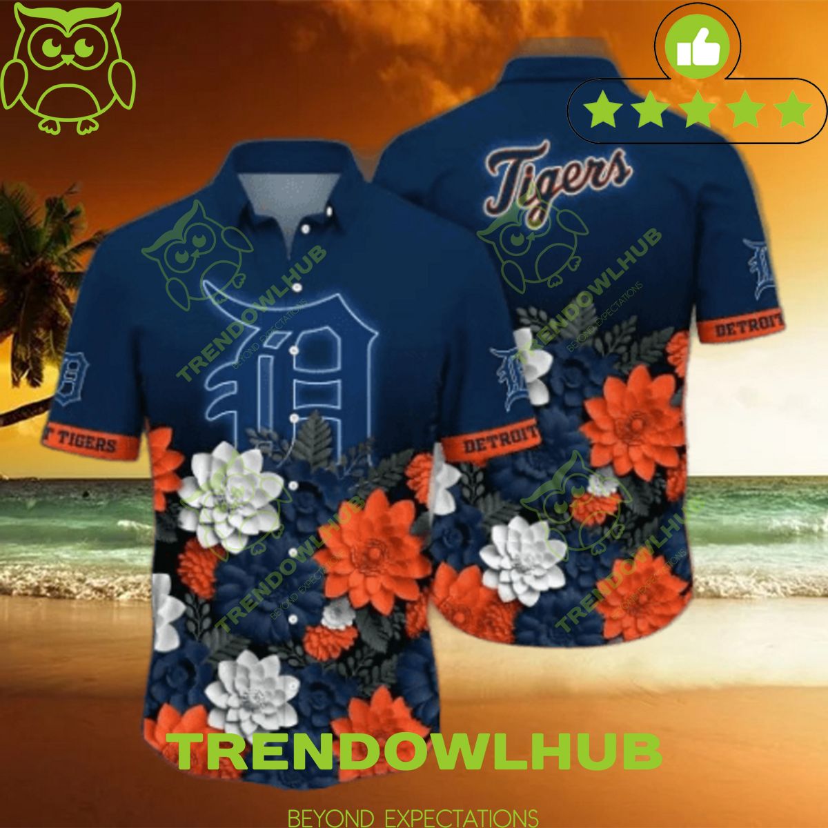 Detroit Tigers MLB Flower Beach Vibe Premium Hawaiian Shirt