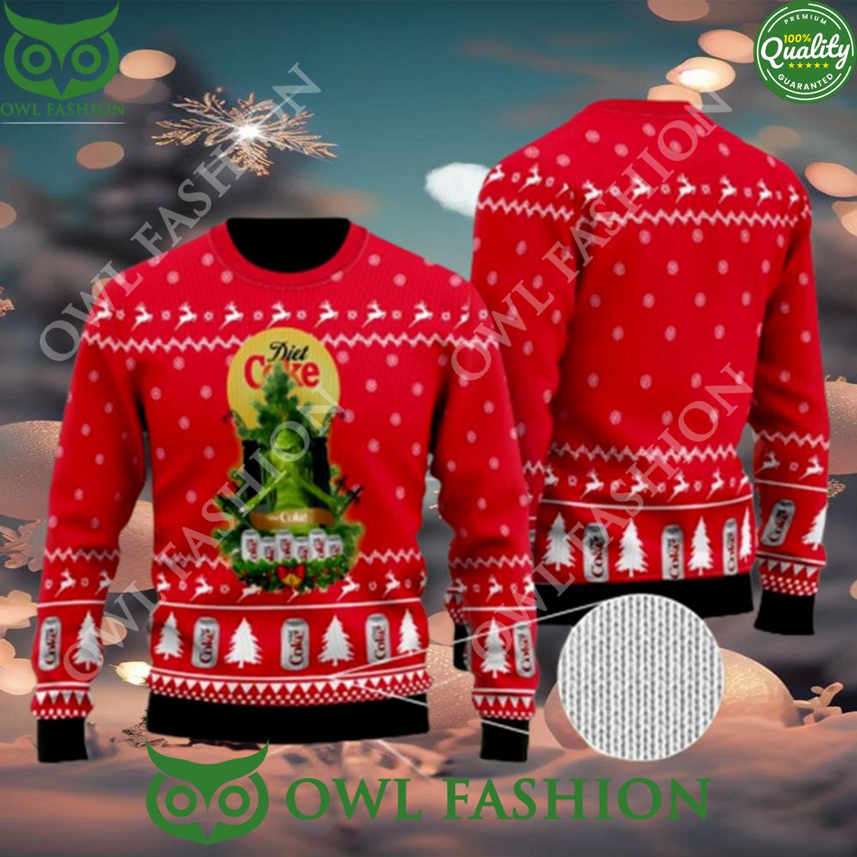 Diet Coke Grinch Snow Ugly Christmas Sweater Jumper