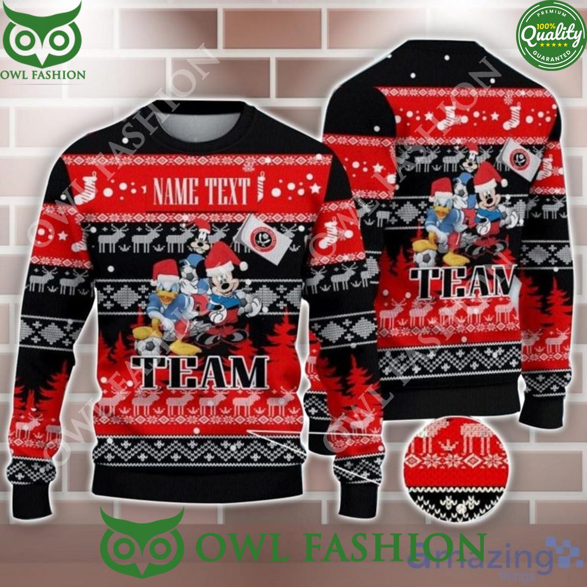 Disney Team Disney Team Sheffield United FC Customized Ugly Christmas Sweater Jumper