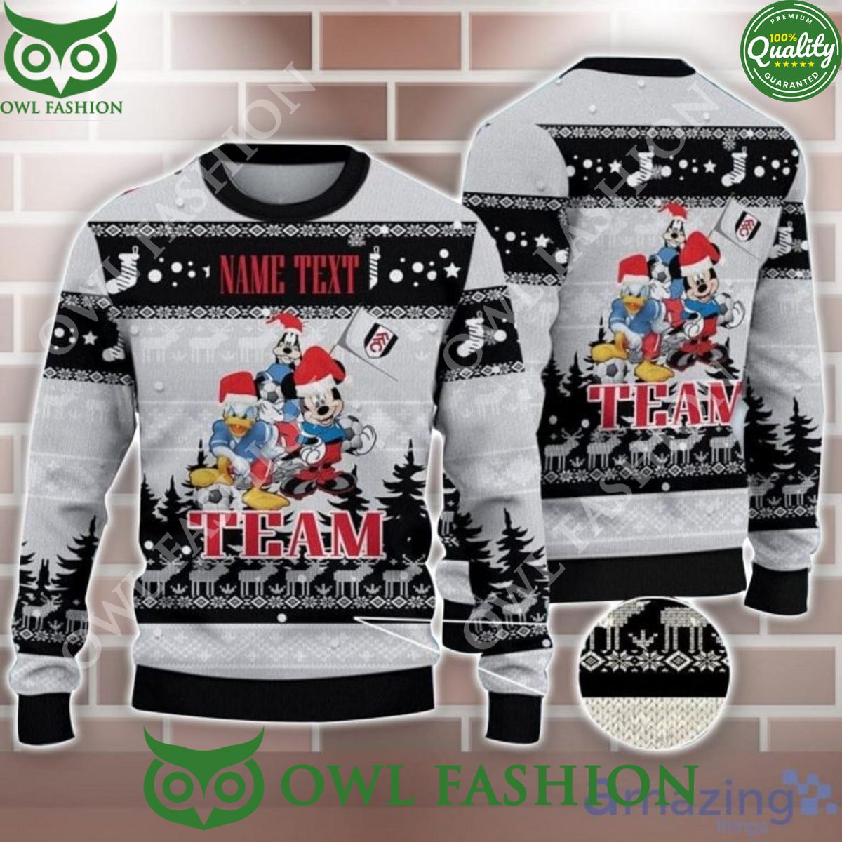 Disney Team Fulham FC Customized Ugly Christmas Sweater Jumper