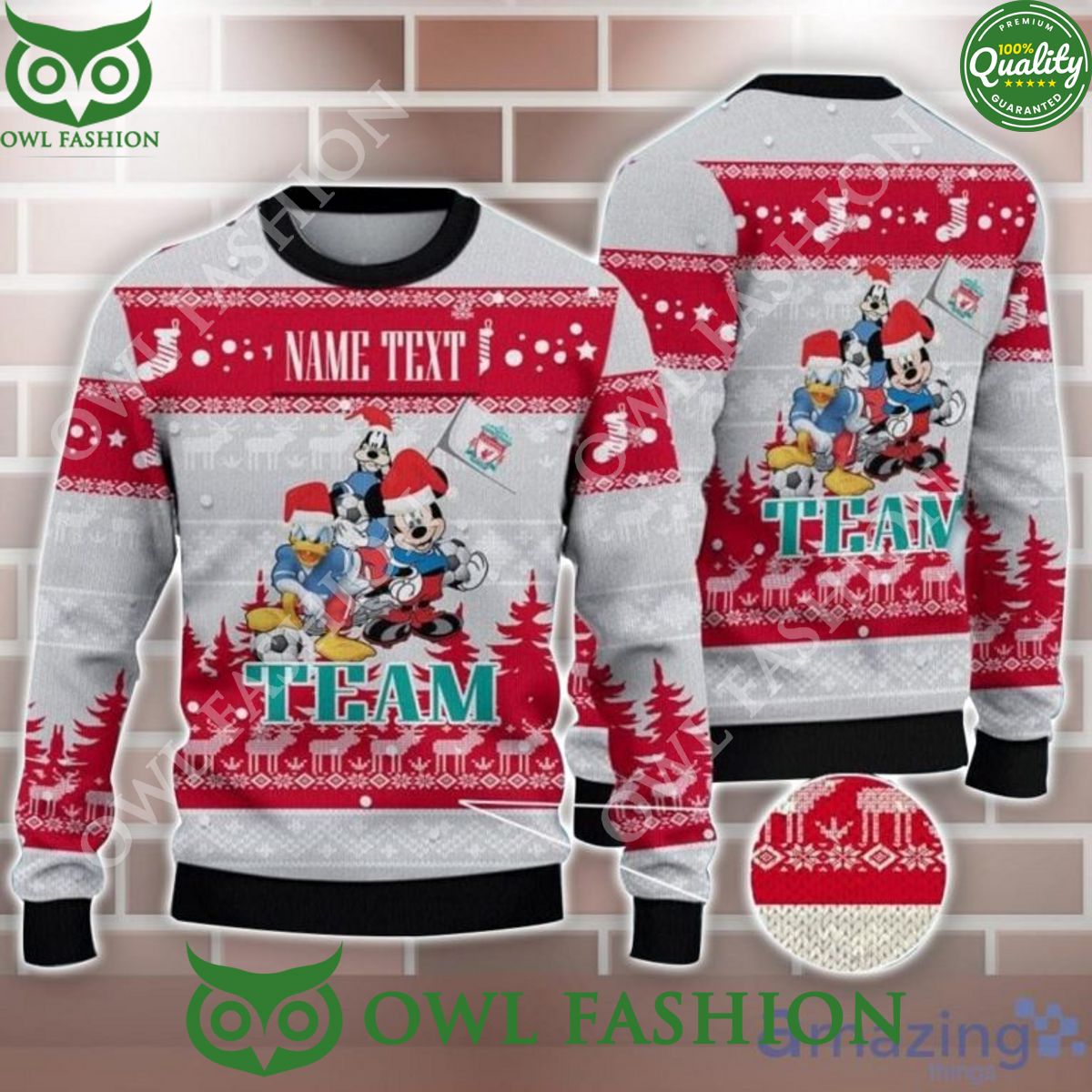 Disney Team Liverpool FC Customized Ugly Christmas Sweater Jumper