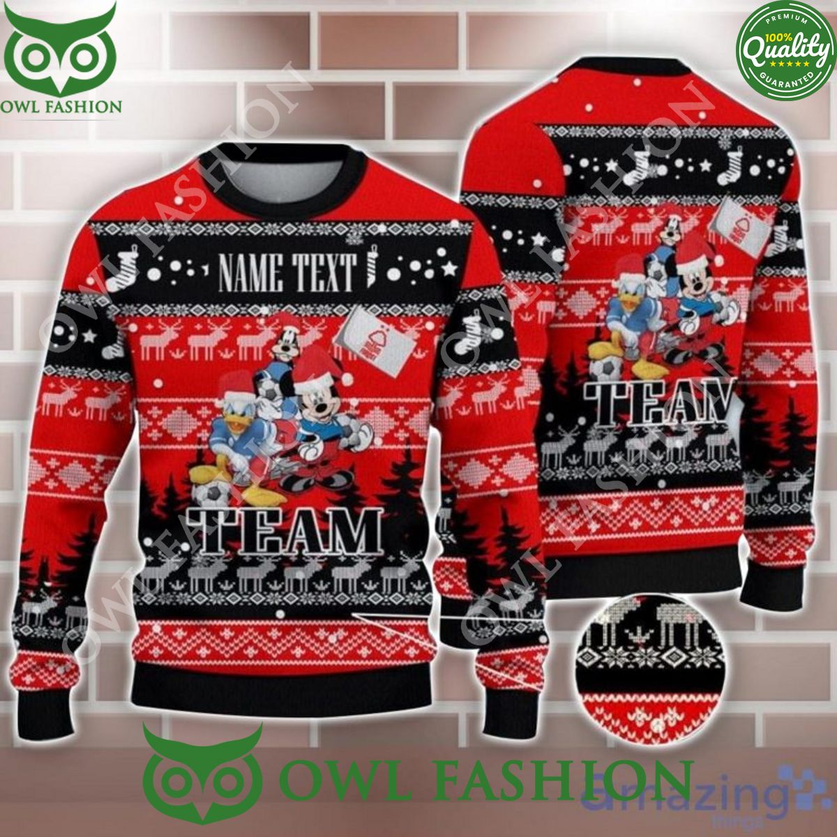Disney Team Nottingham Forest FC Customized Ugly Christmas Sweater Jumper