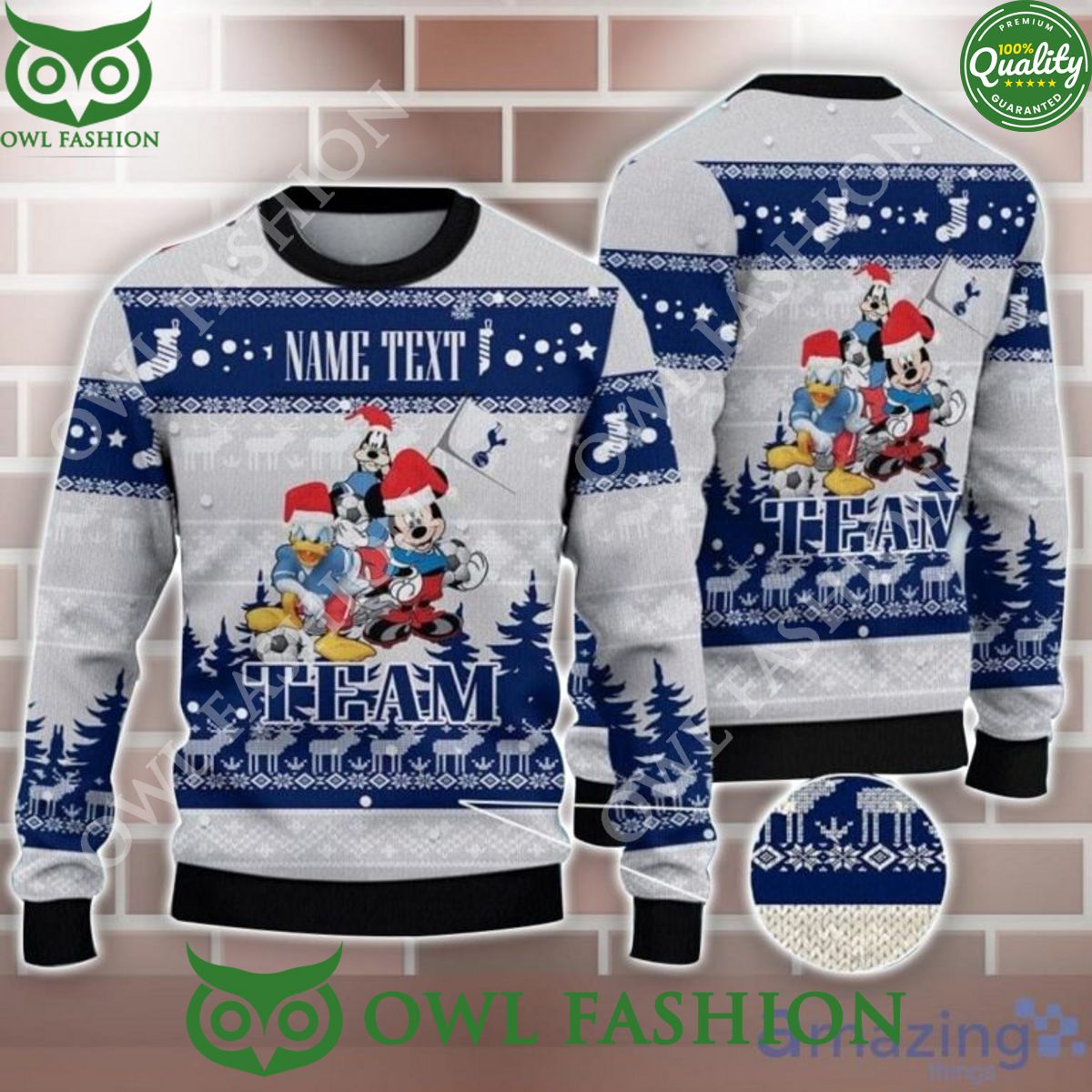 Disney Team Tottenham Hotspur FC Customized Ugly Christmas Sweater Jumper