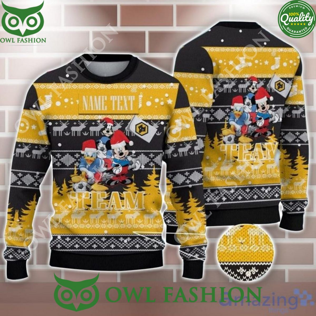 Disney Team Wolverhampton Wanderers FC Customized Ugly Christmas Sweater Jumper