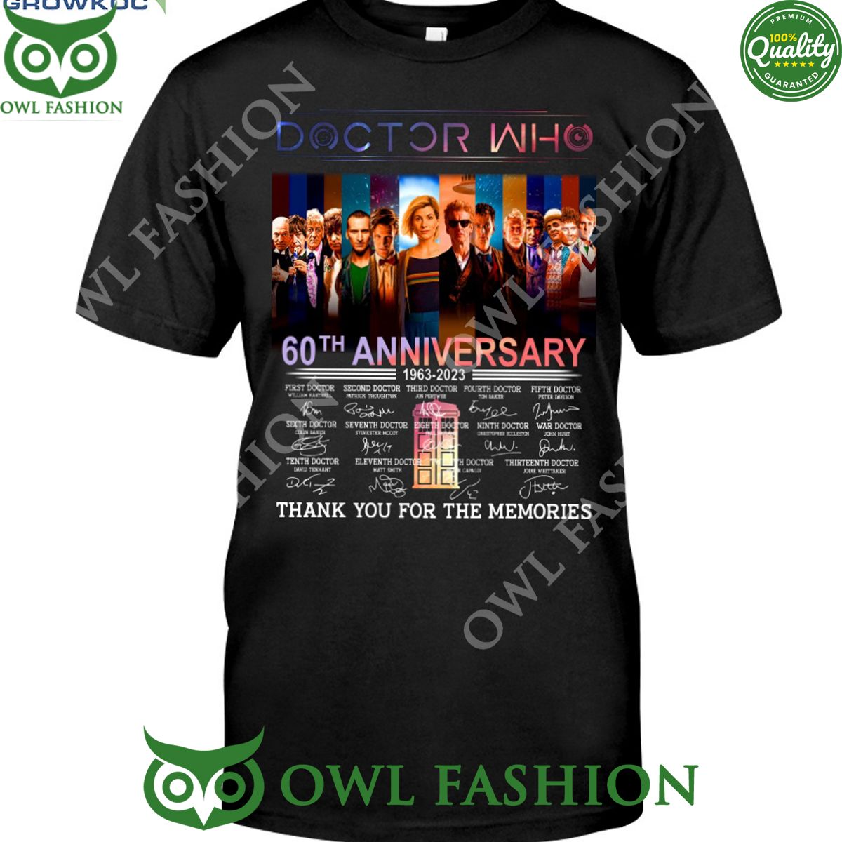 Doctor Who 60th Anniversary 1963-2023 Thank You For The Memories T Shirt