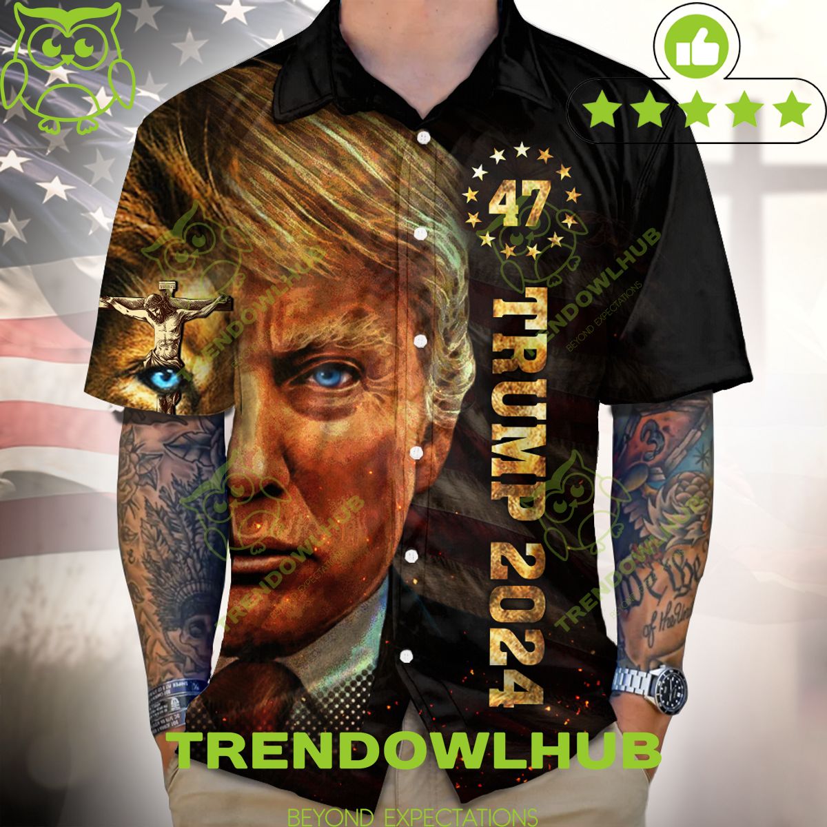 Donald Trump 2024 Jesus Golden Limited Hawaii Shirt