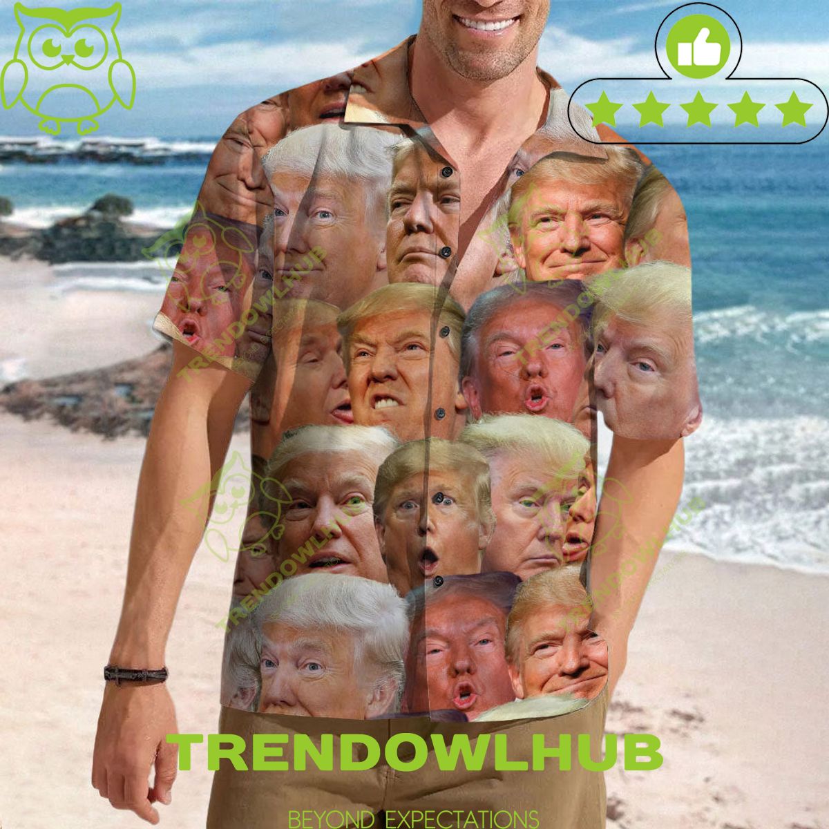 Donald Trump Face Funny Hawaii Shirt